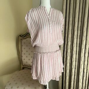 Rails Angelina Rose Stripe Smocked Waist Pull On Mini Dress. Size Medium.